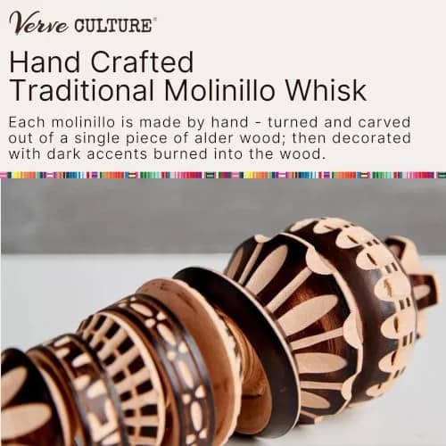 Verve CULTURE Mexican Molinillo Hot Chocolate Frother, 10" | Hand Carved Wooden Whisk for Foamy Drinks thumbnail 2
