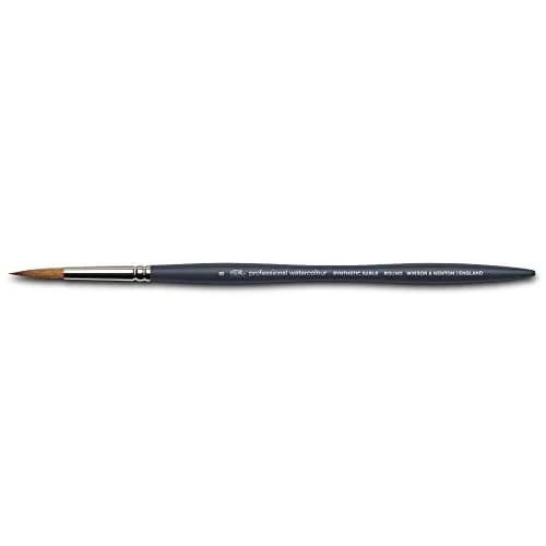 Winsor & Newton Professional Watercolour Synthetic Brush, Round #8 | Synthetic Bristle Blend, Excellent Colour Carrying Capacity, Resilient Spring, Shape Retention thumbnail 1