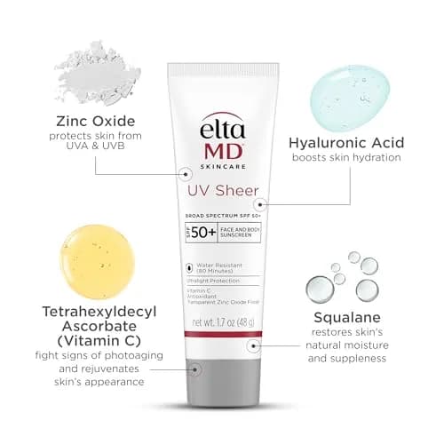 EltaMD UV Sheer Face and Body Sunscreen SPF 50+ 50ml (1.7 oz) | Broad Spectrum UVA/UVB Protection thumbnail 3