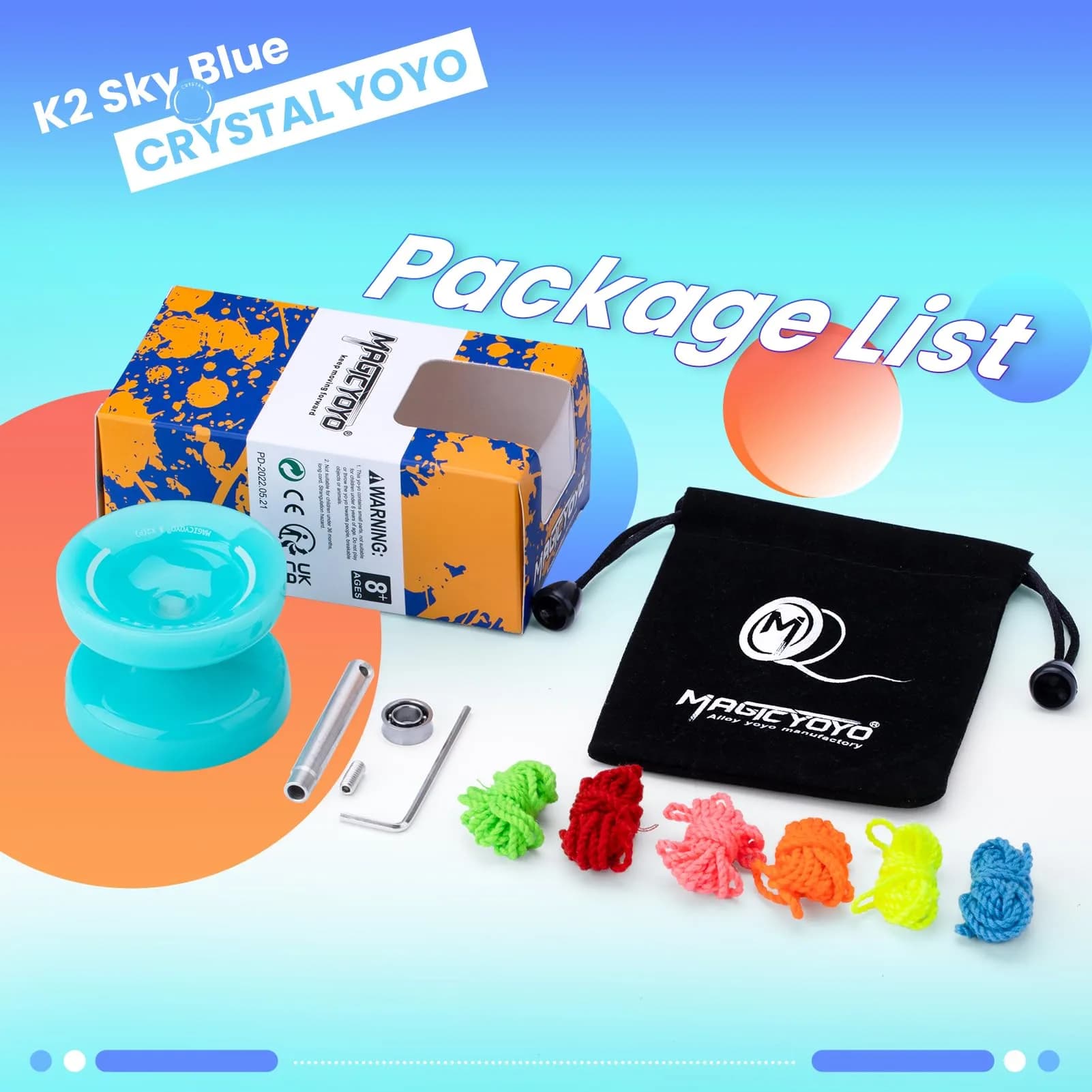 MAGICYOYO K2 Responsive Yoyo for Kids, Professional Yoyo for Beginner, Sky Blue (63.3g / 2.23 oz) thumbnail 7