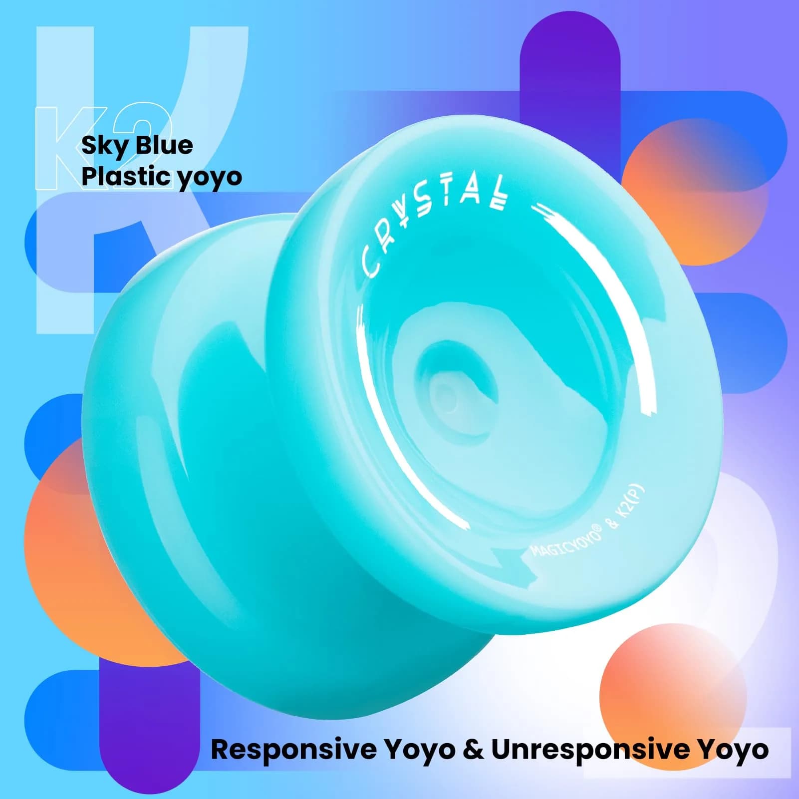 MAGICYOYO K2 Responsive Yoyo for Kids, Professional Yoyo for Beginner, Sky Blue (63.3g / 2.23 oz) thumbnail 8