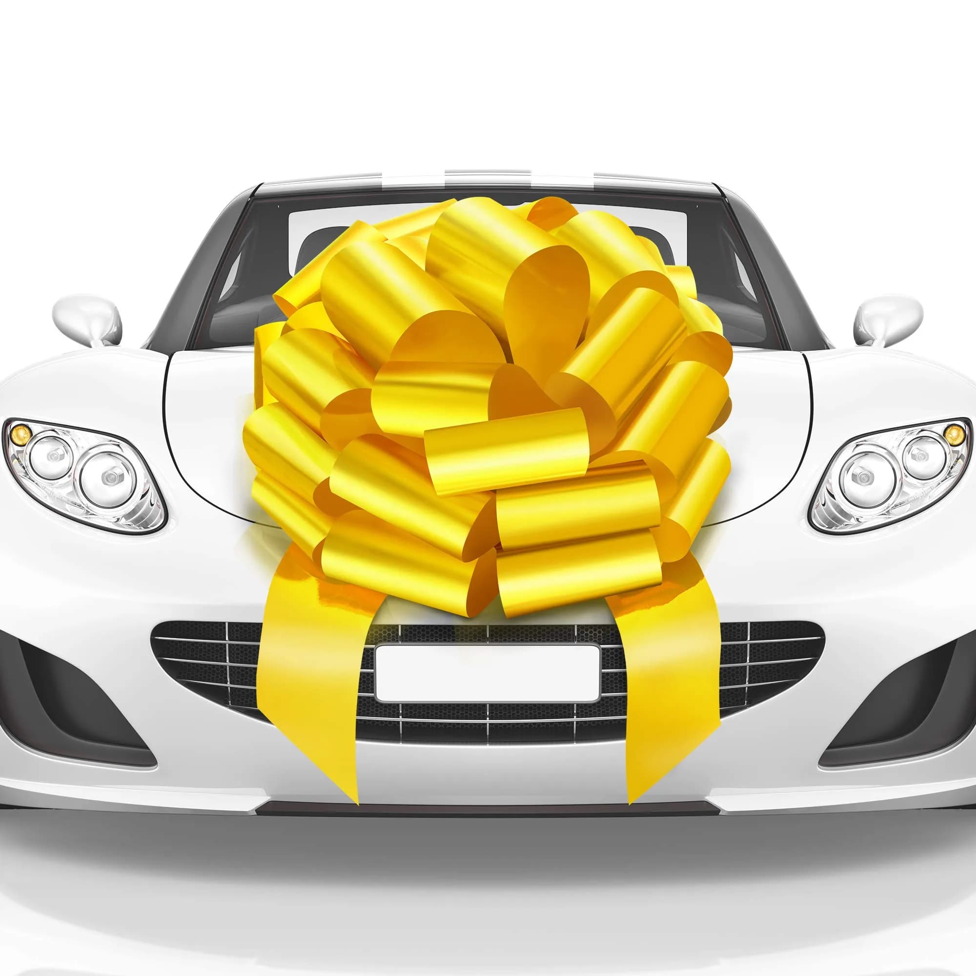 Mata1 Big Car Bow (Yellow, 23 inch) Giant Gift Bows | All-Weather Large Car Ribbon for Celebrations — Yellow