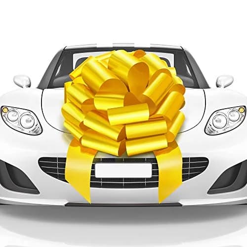 Mata1 Big Car Bow (Yellow, 23 inch) Giant Gift Bows | All-Weather Large Car Ribbon for Celebrations thumbnail 1