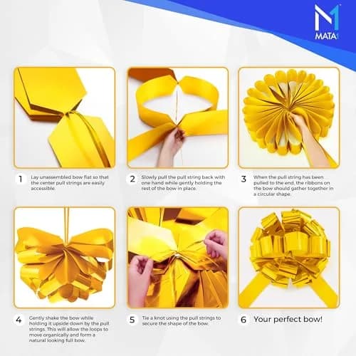 Mata1 Big Car Bow (Yellow, 23 inch) Giant Gift Bows | All-Weather Large Car Ribbon for Celebrations thumbnail 4