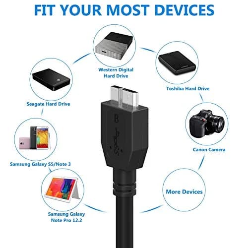 ITD ITANDA Micro USB 3.0 Cable 1.5ft (45cm) | 5Gbps SuperSpeed Data Transfer thumbnail 6