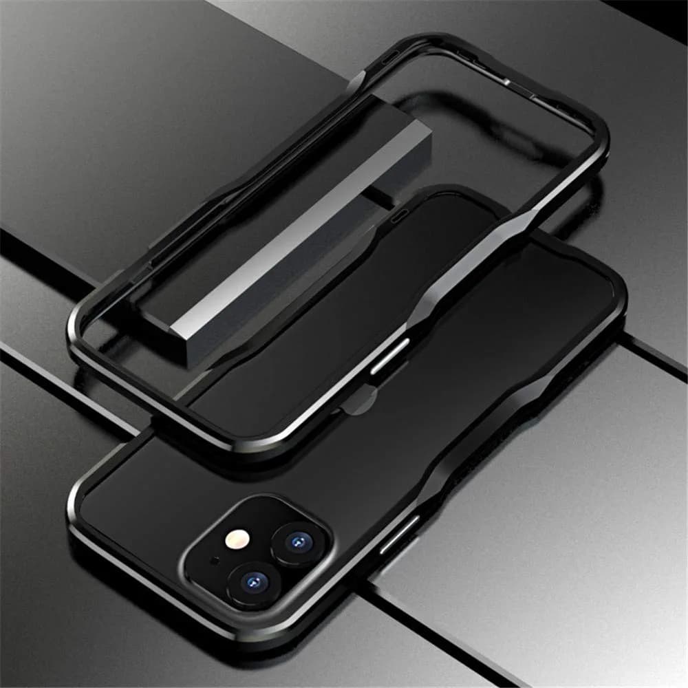 HENGHUI Aluminum Bumper Case for iPhone 12 & 12 Pro | Shock-Absorbent Slim Metal Frame (6.1-inch) — Black / iPhone12/iPhone12Pro