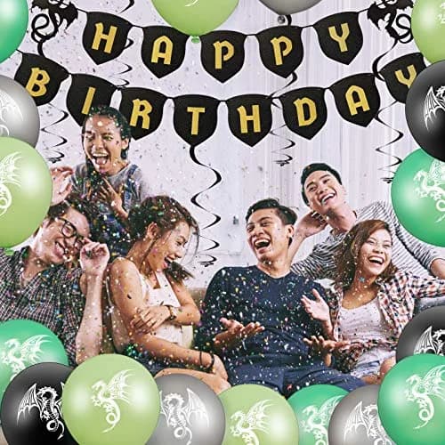 Sumind Dragon Birthday Party Supplies Decorations Set | 33 Pieces Assorted Colors thumbnail 6