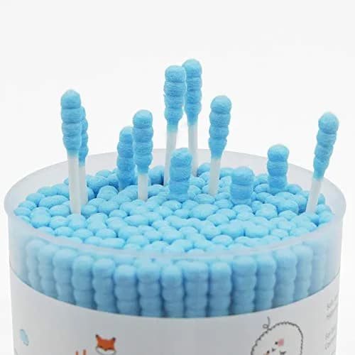 HOMEFOX Blue Cotton Swabs Spiral - 200 Count | Organic Cotton Buds with Paper Stick thumbnail 4
