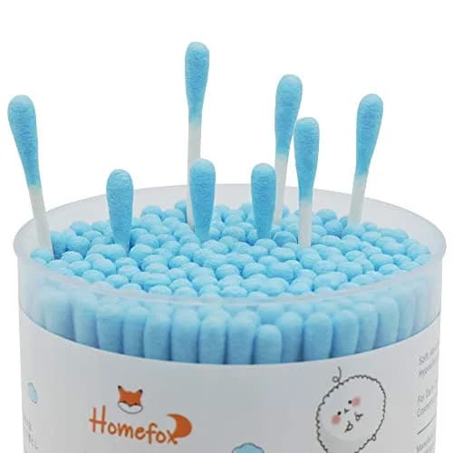 HOMEFOX Blue Cotton Swabs Spiral - 200 Count | Organic Cotton Buds with Paper Stick thumbnail 5