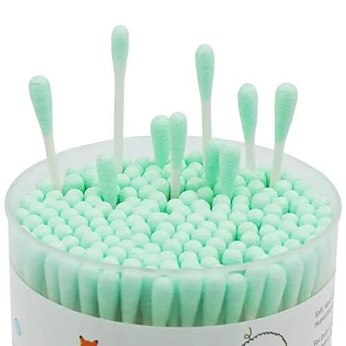 HOMEFOX Green Cotton Swabs Spiral - 200 Count | Organic Cotton Buds with Paper Stick thumbnail 5