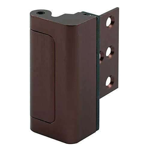 PRIME-LINE U 11441 Door Reinforcement Lock - 3 inch Stop, Aluminum Construction, Red Bronze (Single Pack) thumbnail 1