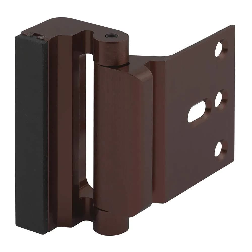 PRIME-LINE U 11441 Door Reinforcement Lock - 3 inch Stop, Aluminum Construction, Red Bronze (Single Pack) - view 2