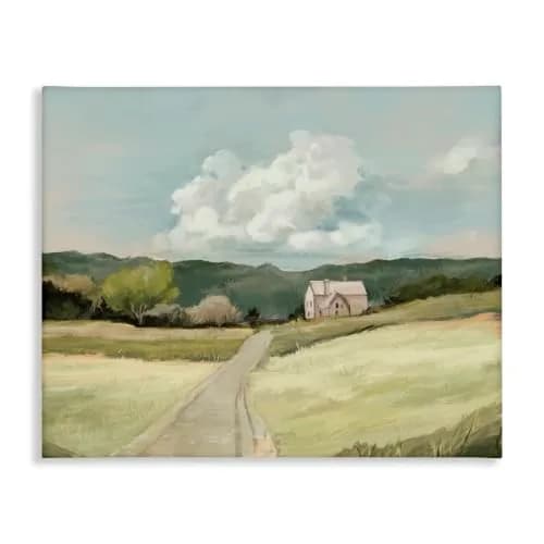 Stupell Industries Countryside Road Leading Home Canvas Wall Art 76cm x 101cm | Landscape Art for Living Room thumbnail 1