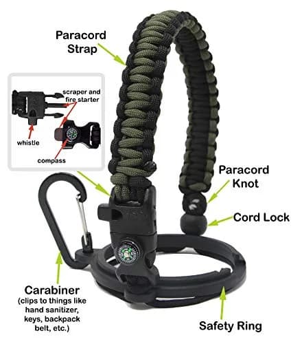 One MissionX Paracord Handle for Yeti Rambler 36oz | Secure Heavy Bottle Carrier thumbnail 7