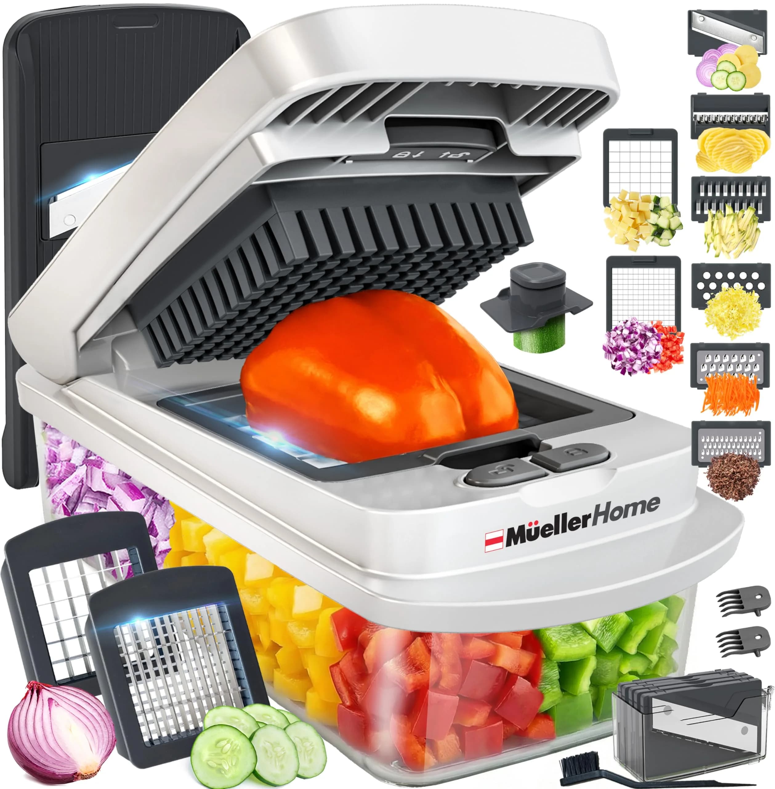 JANSKA Pro Series 10-in-1 Vegetable Chopper & Mandoline Slicer 1.1 kg (2.46 lb) | 8 Stainless Steel Blades for Effortless Meal Prep - main product image