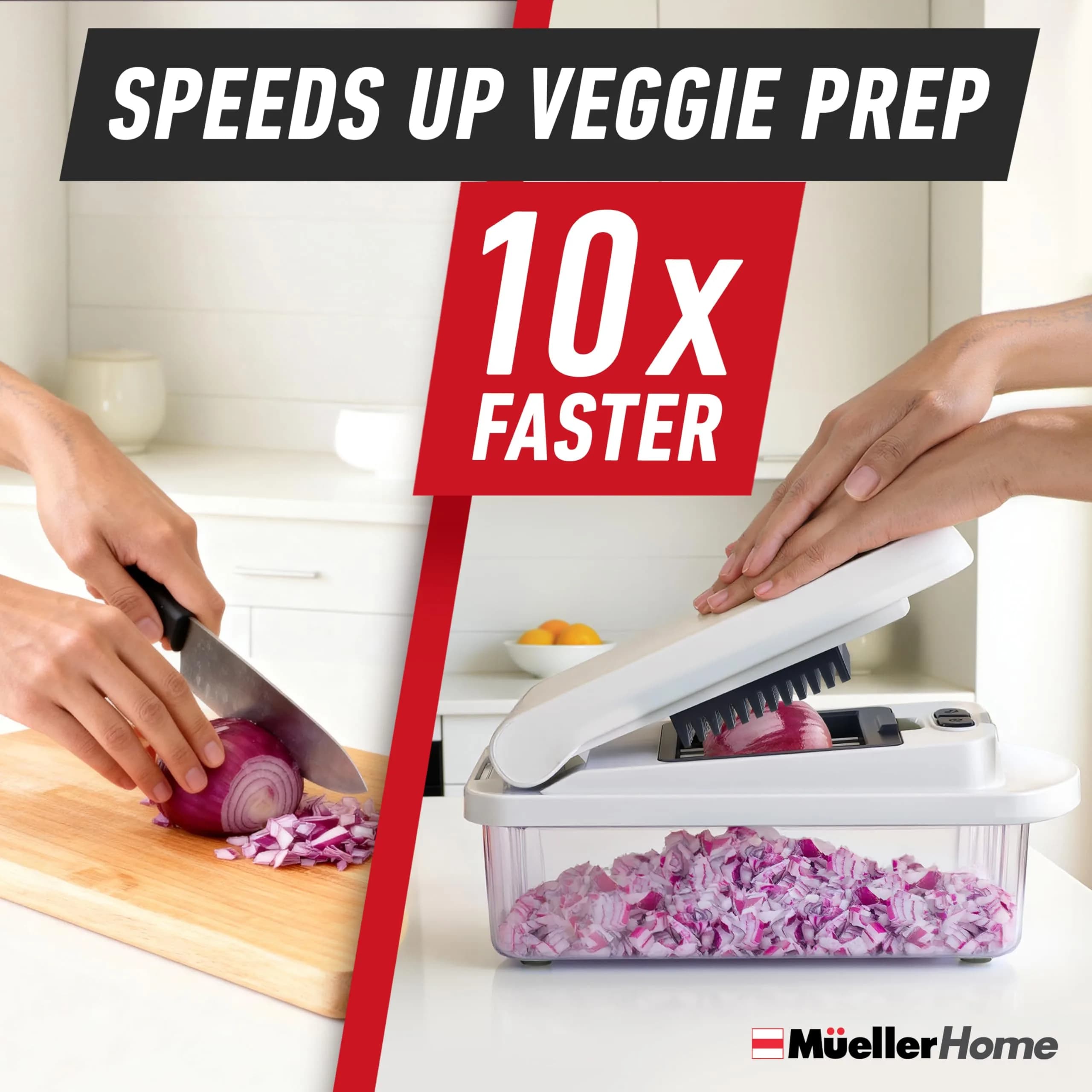 JANSKA Pro Series 10-in-1 Vegetable Chopper & Mandoline Slicer 1.1 kg (2.46 lb) | 8 Stainless Steel Blades for Effortless Meal Prep - view 3