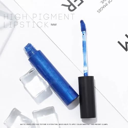 Topmake Lipstick Velvet Moisturizing Lipgloss 0.33 Fl Oz | High Pigment Blue Lip Color for Women & Girls thumbnail 4