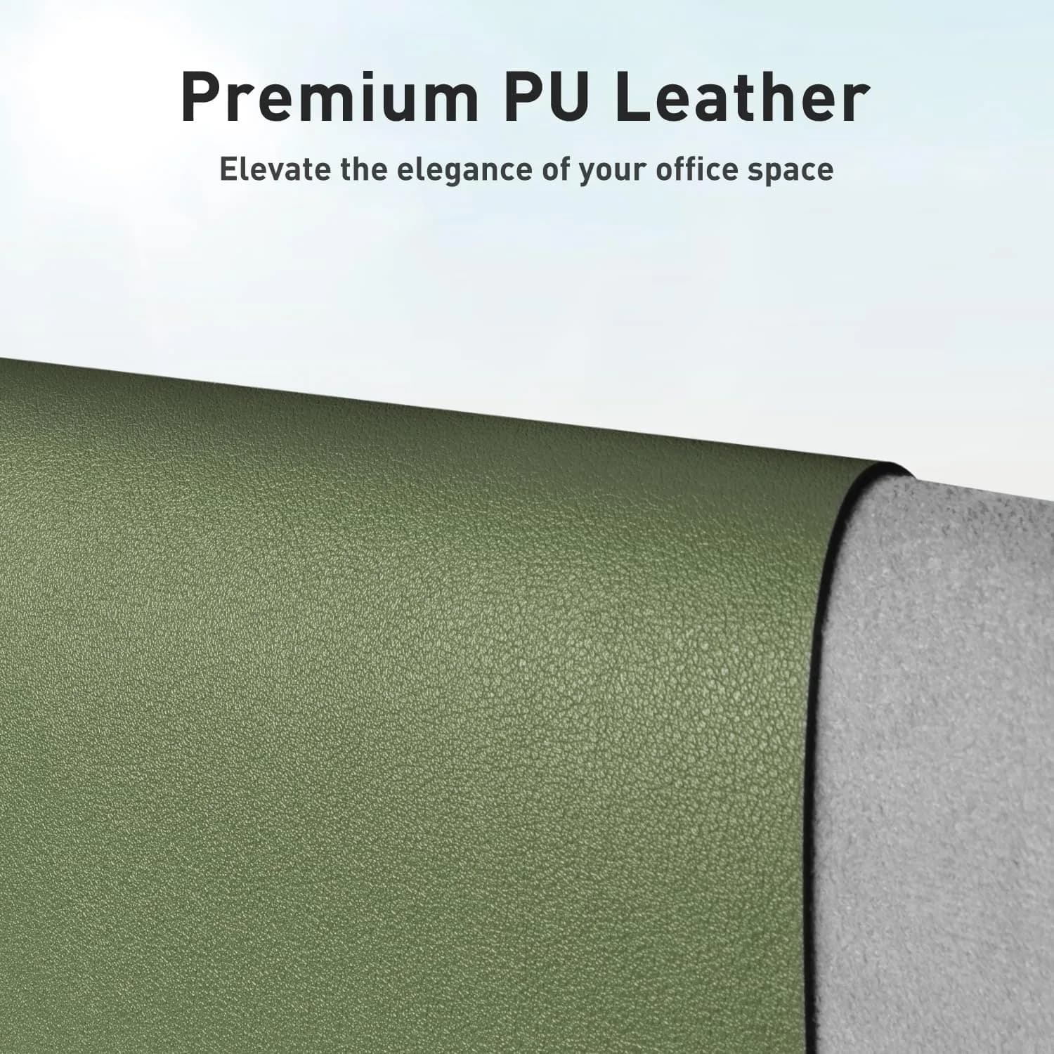 Aothia Olive Green Leather Desk Pad Protector, 36" x 17" | Protects Your Desk from Scratches, Stains, and Spills - view 2