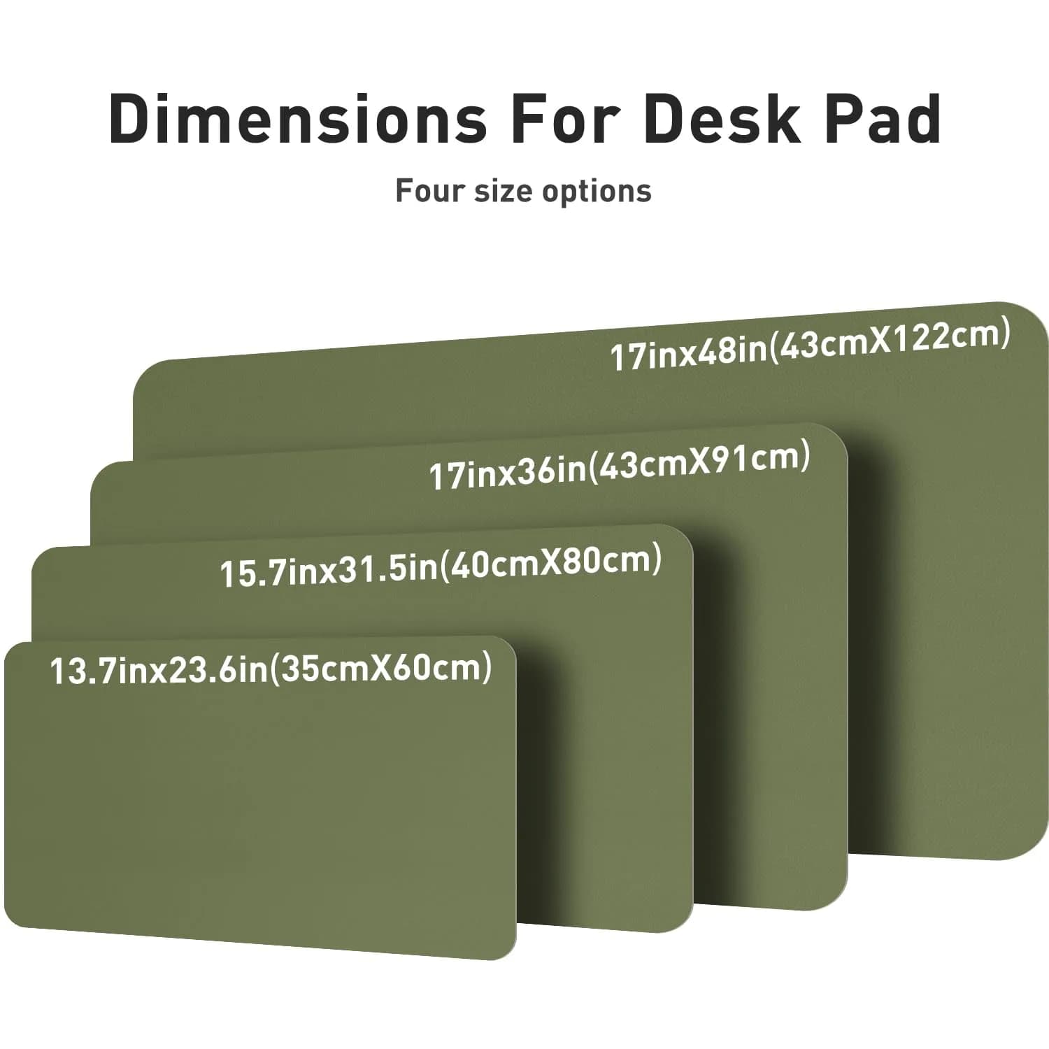 Aothia Olive Green Leather Desk Pad Protector, 36" x 17" | Protects Your Desk from Scratches, Stains, and Spills - view 7