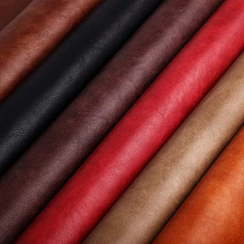 DAFUN Premium Faux Leather Upholstery Fabric 72"x54" (183cm x 137cm) | Waterproof Distressed Bark Black thumbnail 4