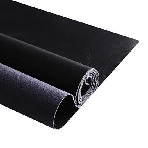 DAFUN Premium Faux Leather Upholstery Fabric 72"x54" (183cm x 137cm) | Waterproof Distressed Bark Black thumbnail 1