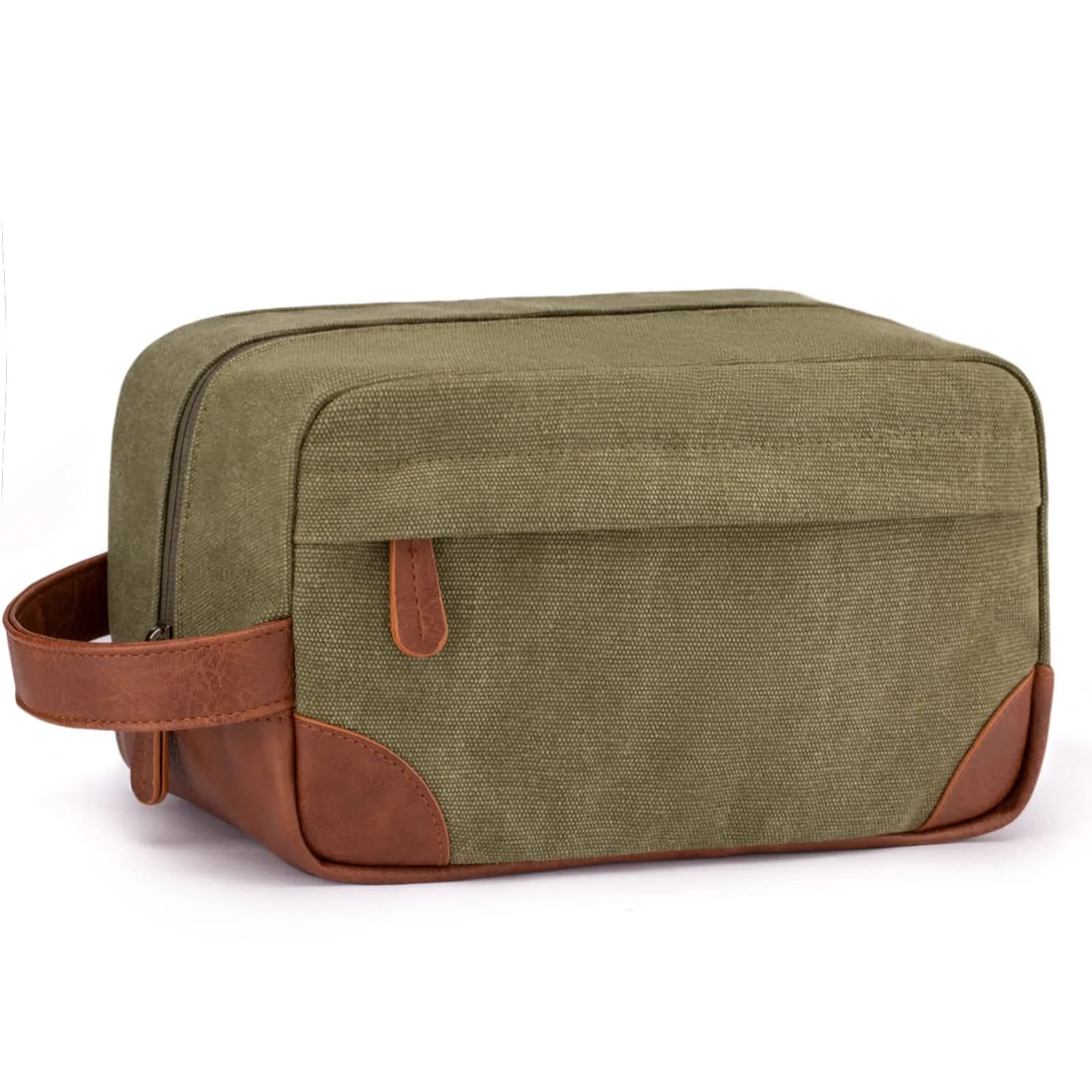 Vorspack Canvas Travel Toiletry Bag for Men, Medium, Black | Water-Resistant Hanging Bag with Organized Compartments — Green / Medium