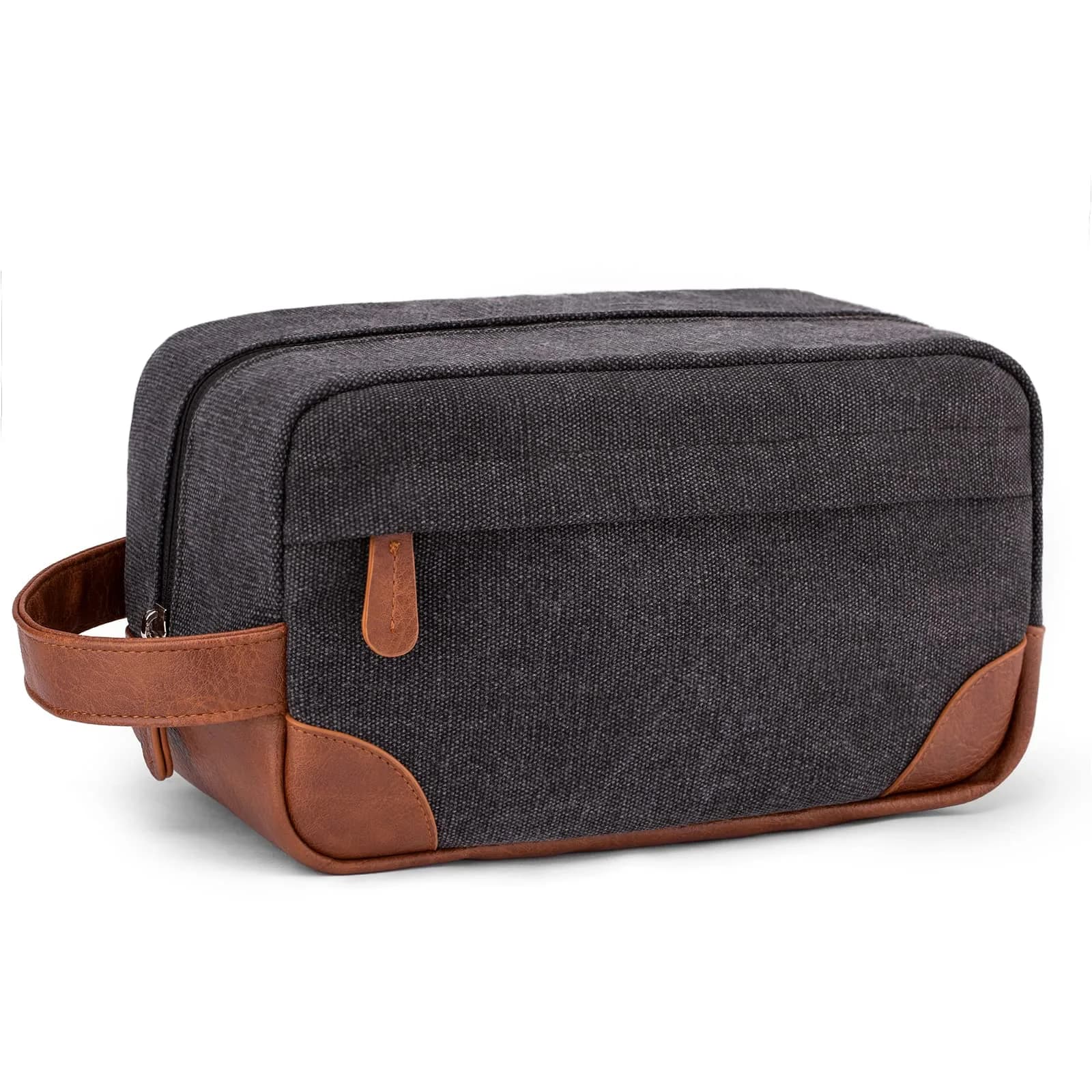 Vorspack Canvas Travel Toiletry Bag for Men, Medium, Dark Grey | Hanging Organizer with Water-Resistant Lining - main product image