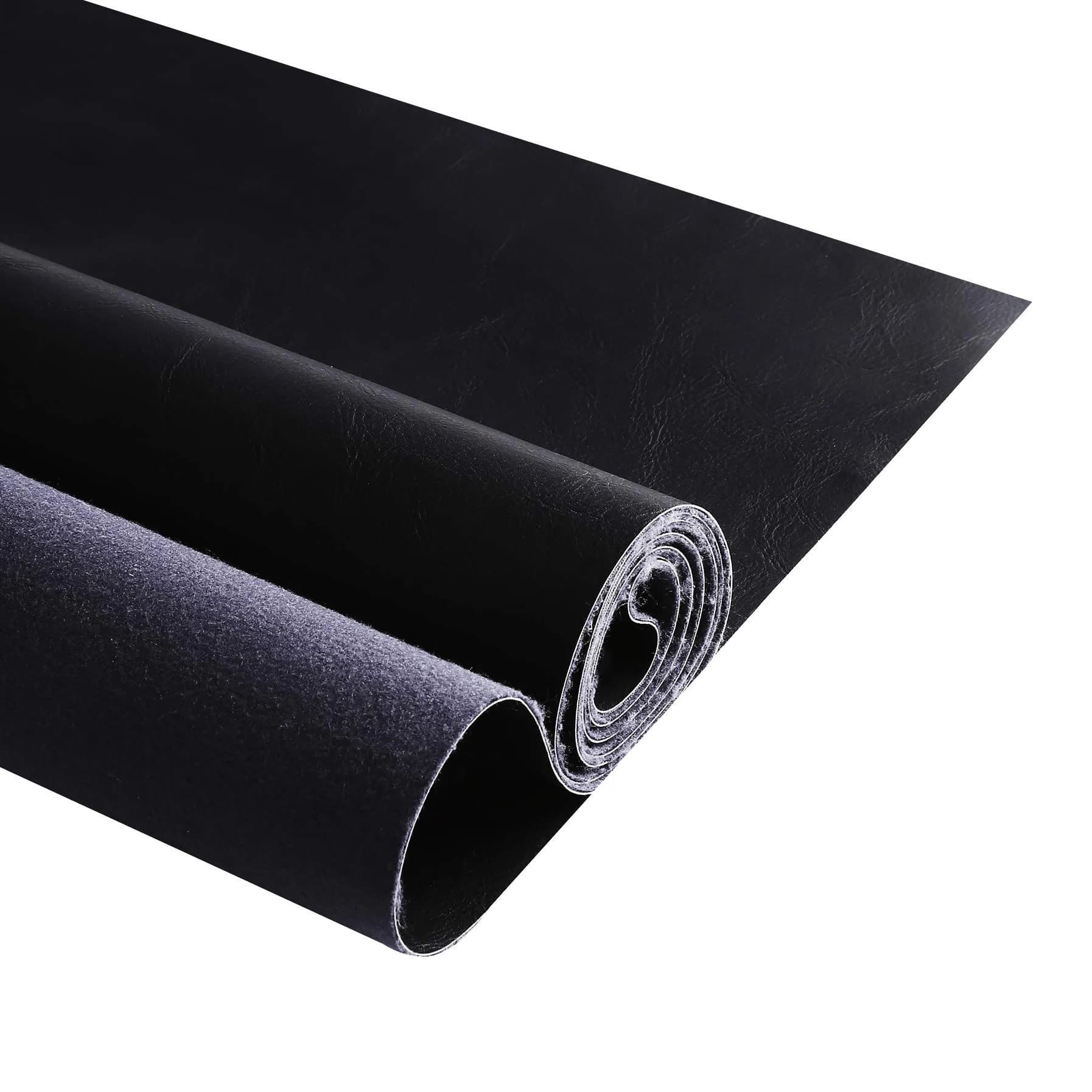 DAFUN Premium Faux Leather Upholstery Fabric 1.2mm Thickness Black | 91.4cm x 137cm (36"x54")