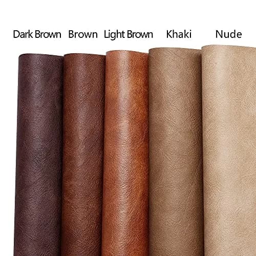 DAFUN Premium Faux Leather Upholstery Fabric 1.2mm Thickness, Brown Pre-Cut 36"x54" | Waterproof Distressed Bark Texture thumbnail 4