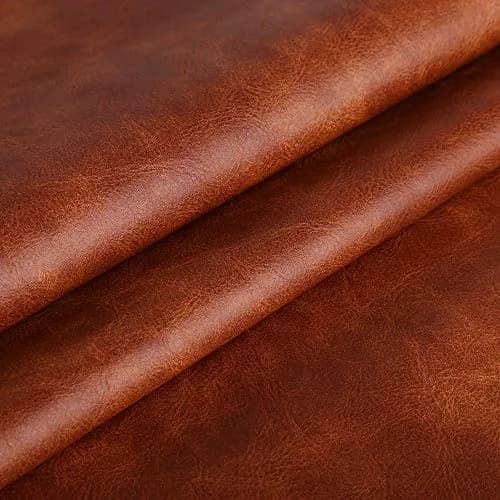 DAFUN Premium Faux Leather Upholstery Fabric 1.2mm Thickness, Brown Pre-Cut 36"x54" | Waterproof Distressed Bark Texture thumbnail 3