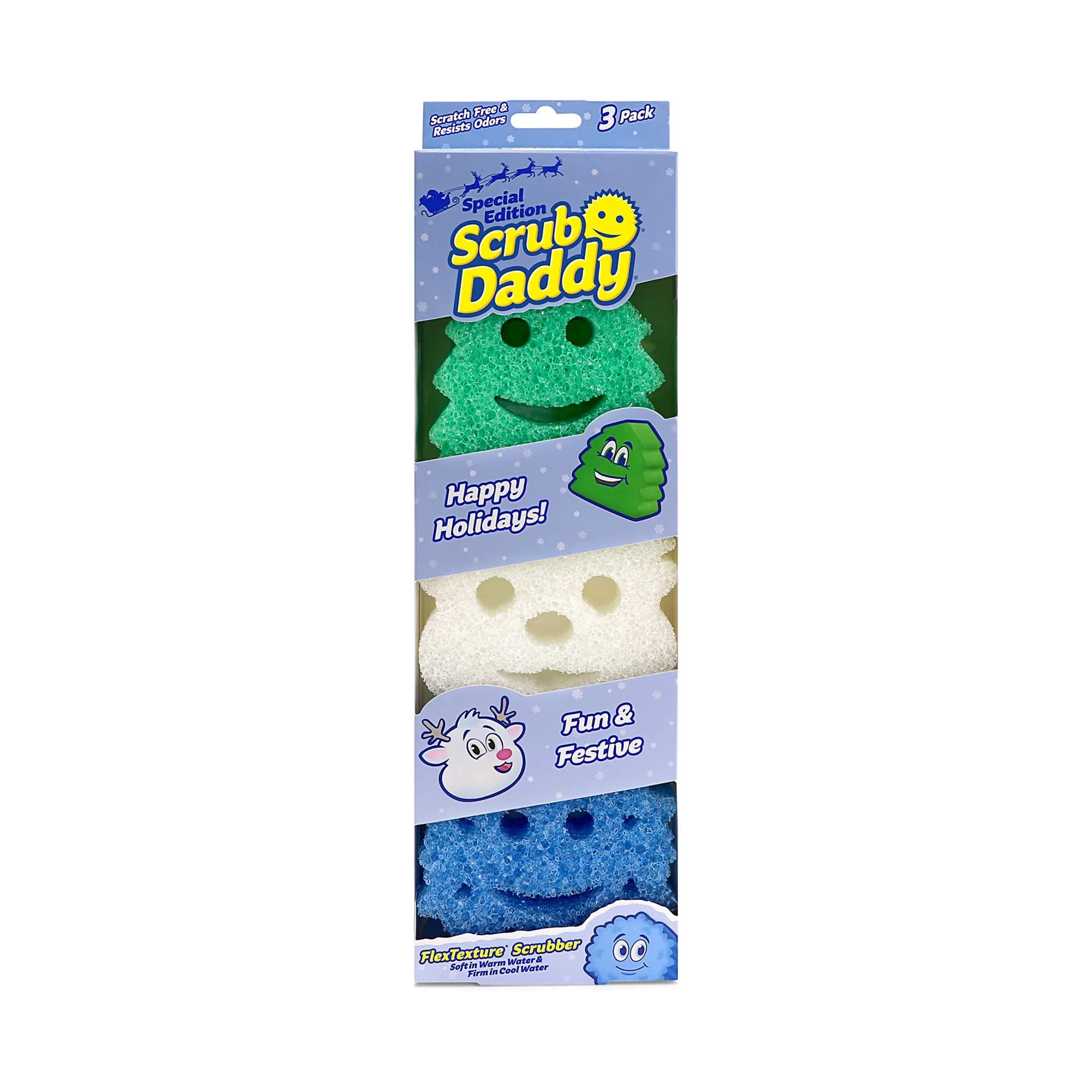 Scrub Daddy Sponge Set - Holiday Shapes | Non Scratch Deep Cleaning Utility Sponge (3 Count) - main product image