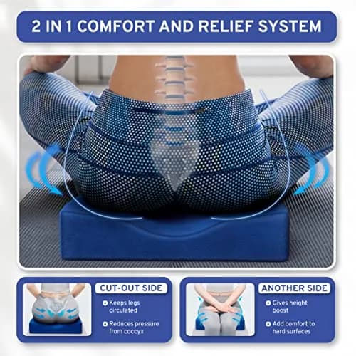 ComfySure Wedge Pillow for Office Chair & Car Seat - Medium Firm Memory Foam Seat Pad | Orthopedic Tailbone & Hip Pain Relief thumbnail 2