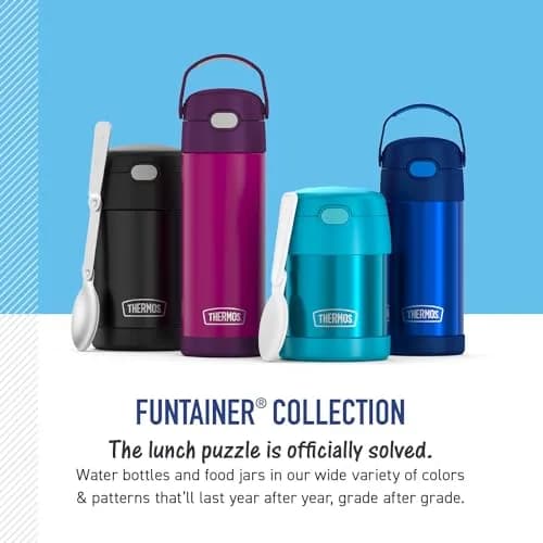 THERMOS Kids Food Jar with Spoon 10oz Teal | Keeps Food Hot or Cold for School & Play thumbnail 6