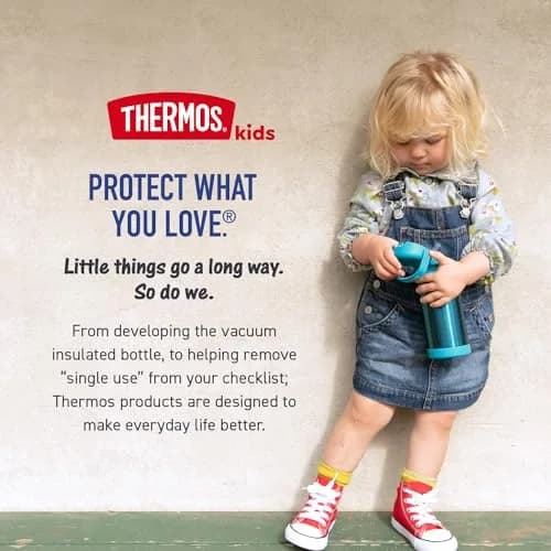 THERMOS Kids Food Jar with Spoon 10oz Teal | Keeps Food Hot or Cold for School & Play thumbnail 7