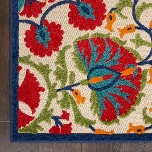 Nourison Rug Aloha Red Multicolor 9' x 12' | Easy Clean, Non Shedding, Outdoor & Indoor Use thumbnail 7