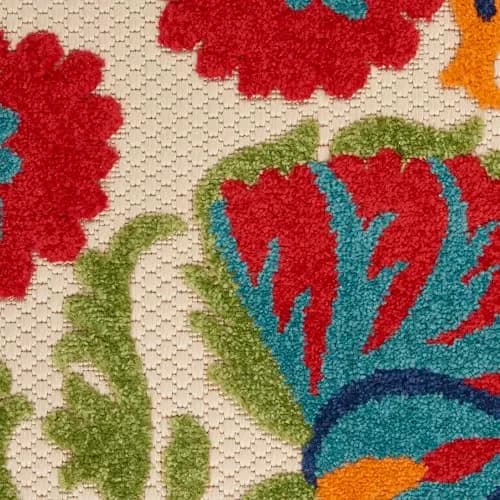 Nourison Rug Aloha Red Multicolor 9' x 12' | Easy Clean, Non Shedding, Outdoor & Indoor Use thumbnail 8