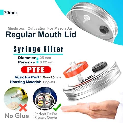 Biomed Solutions 6Pcs Regular Mouth Mushroom Liquid Culture Lids with Filter & Injection Ports (70mm) | Lab-Quality for Mycology thumbnail 2