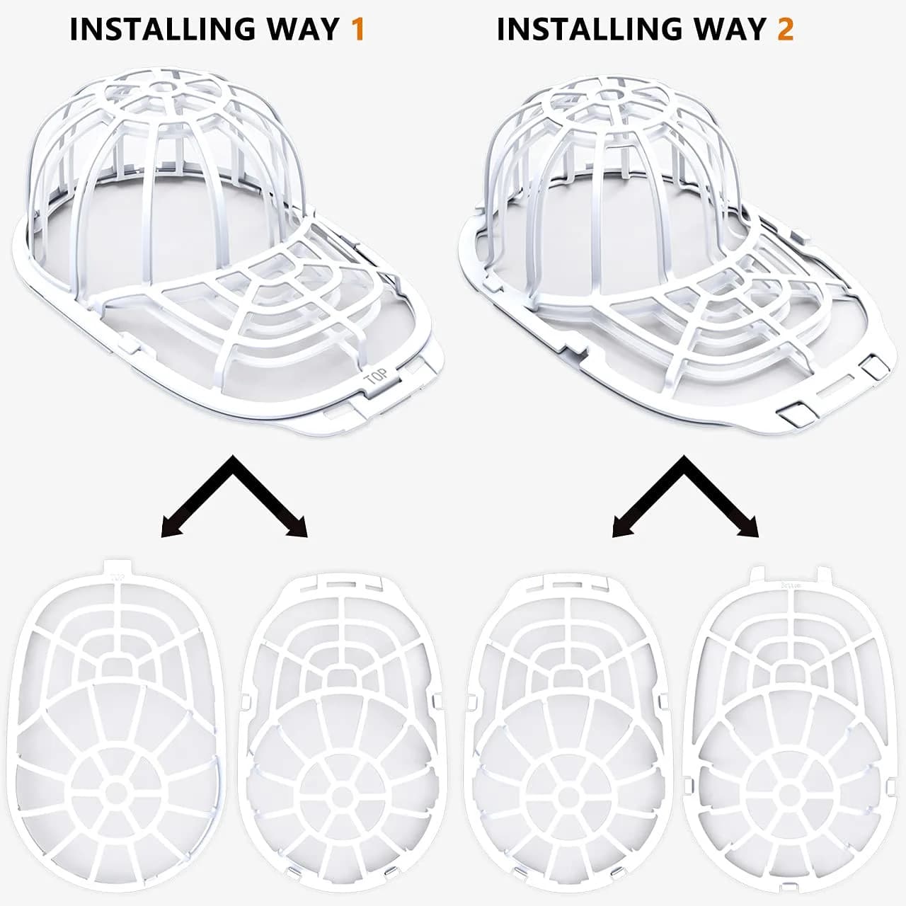 Eiito Hat Washer Cage for Washing Machine | 2 Sizes, Plastic, White - view 2