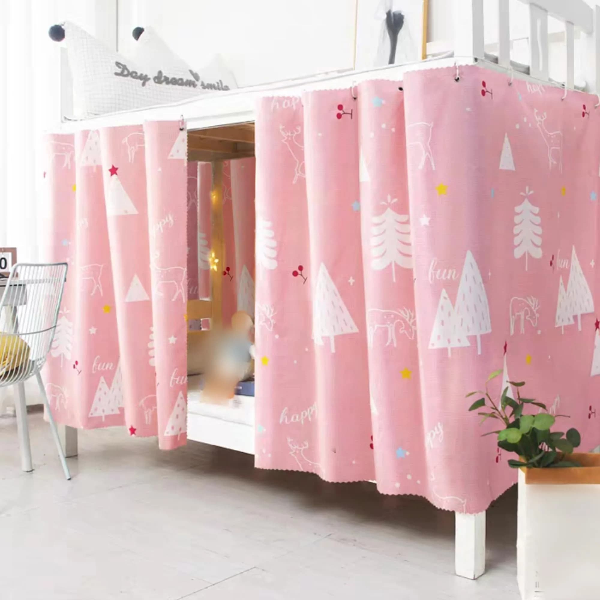 Hoce Bed Curtain Twin Bunk Bed Drapes 3 Panels | Privacy & Mosquito Blocker in India — Tree