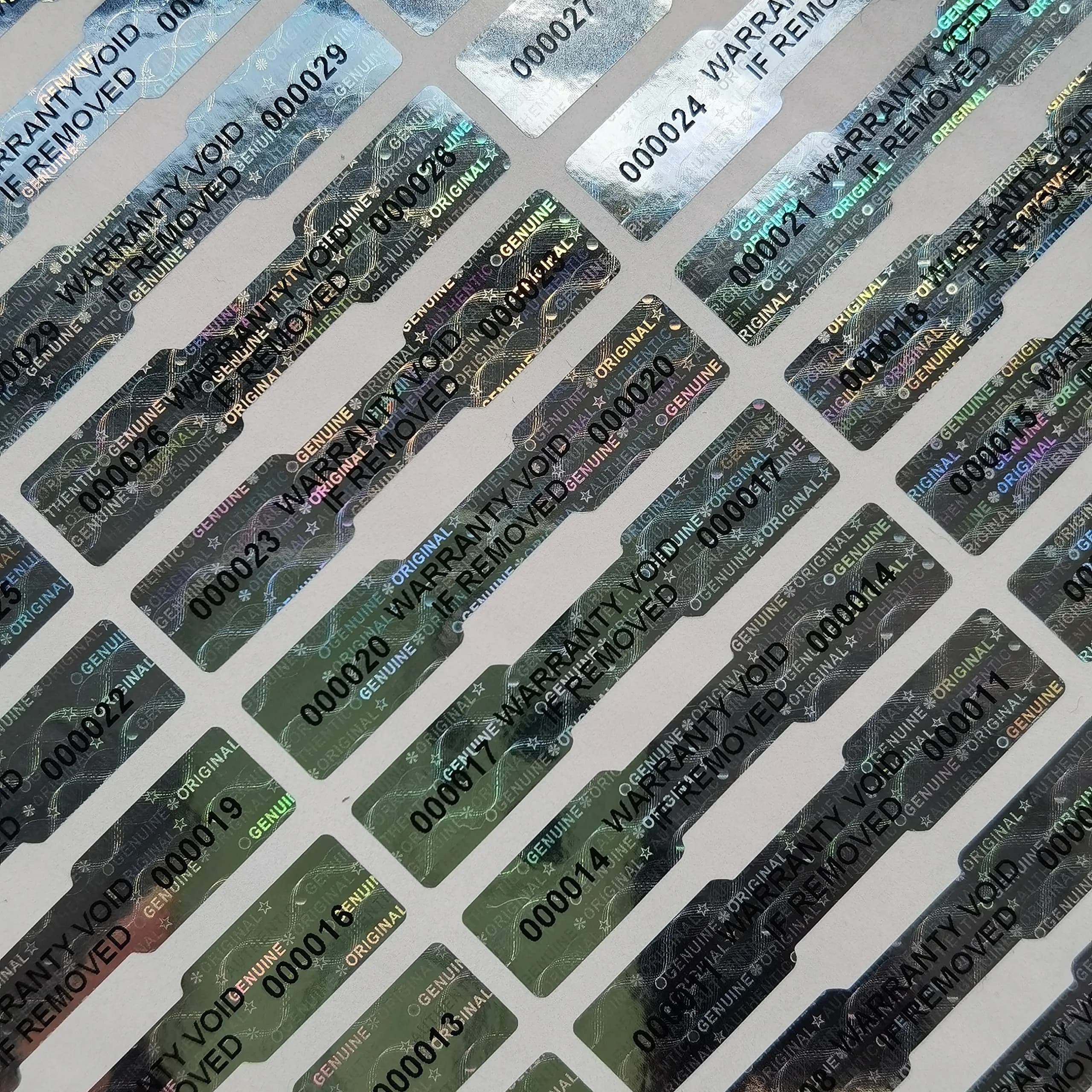 TLK&FBB Gold Hologram Tamper Proof Stickers 180 Count (2cm x 1cm) | Sequential Serial Numbering for Security — 540pcs Silver Honeycomb