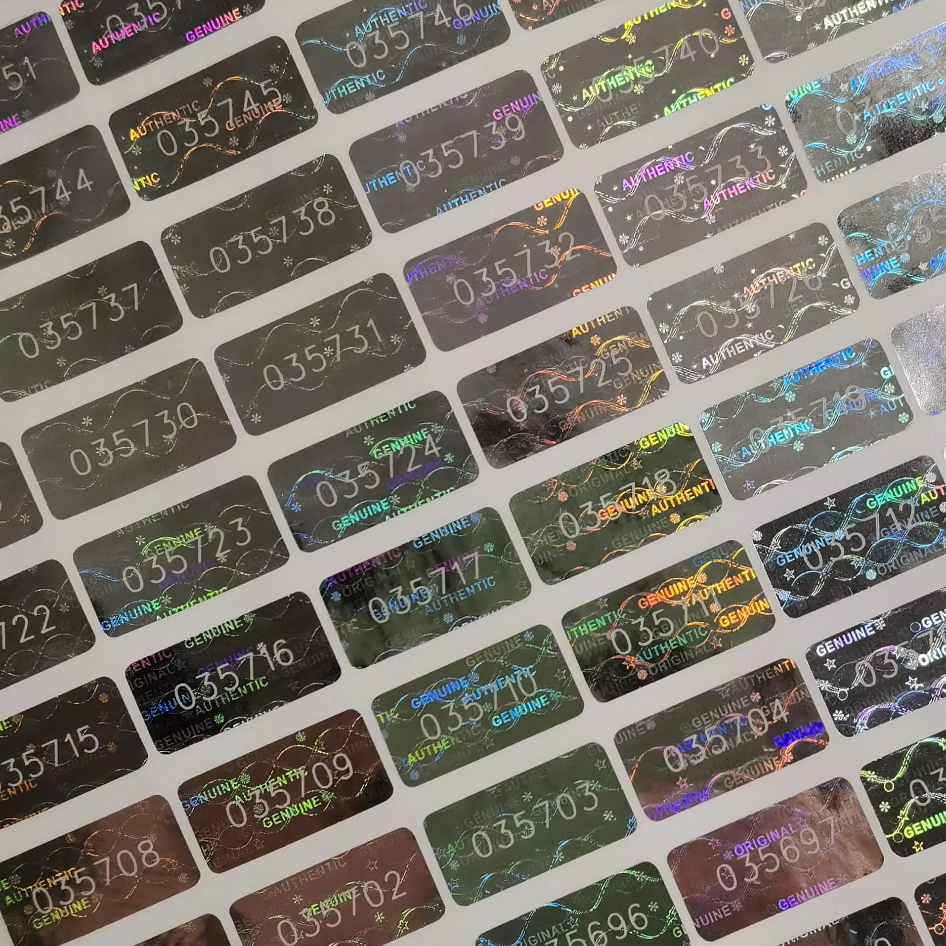 TLK&FBB 580 Pcs Silver Tamper Proof Stickers with Sequential Serial Numbering (0.787x0.39 inch) - main product image