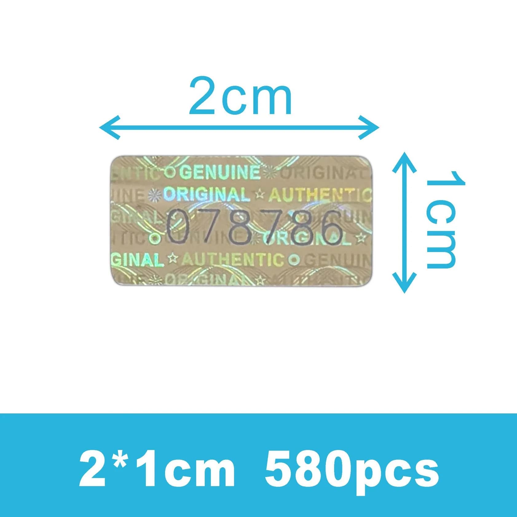 TLK&FBB 580 Pcs Silver Tamper Proof Stickers with Sequential Serial Numbering (0.787x0.39 inch) - view 2