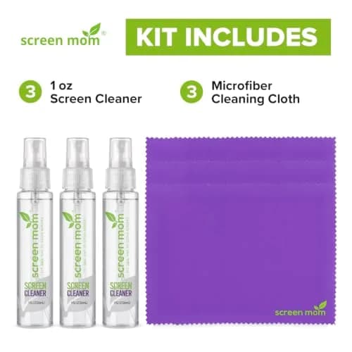 Screen Mom Screen Cleaner Spray 3 Pack-3x1oz for TV, Car, Laptop & Computer | Streak-Free, Alcohol-Free, Microfiber Cloths Included thumbnail 7