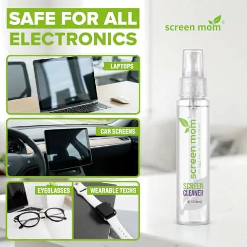 Screen Mom Screen Cleaner Spray 3 Pack-3x1oz for TV, Car, Laptop & Computer | Streak-Free, Alcohol-Free, Microfiber Cloths Included thumbnail 2