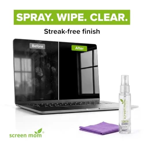Screen Mom Screen Cleaner Spray 3 Pack-3x1oz for TV, Car, Laptop & Computer | Streak-Free, Alcohol-Free, Microfiber Cloths Included thumbnail 3