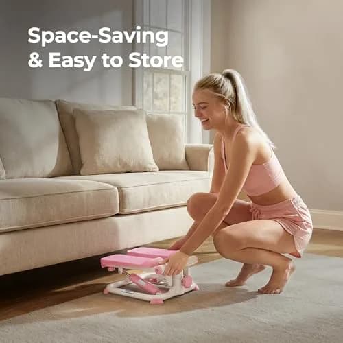 Sunny Health & Fitness Pink Mini Stepper w/Meter & Adjustable Step Height | 10.2 kg (22.5 lb) | Tones Lower Body & Core thumbnail 5