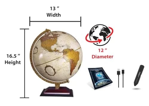 Replogle Avalon 12" Diameter Globe with Raised Mountain Relief & Smart Tech | US Cartography thumbnail 7