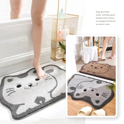 Molesun Cat Bath Mat 19" x 28" | Soft Absorbent Microfiber Rug with Non-Slip TPR Backing thumbnail 3
