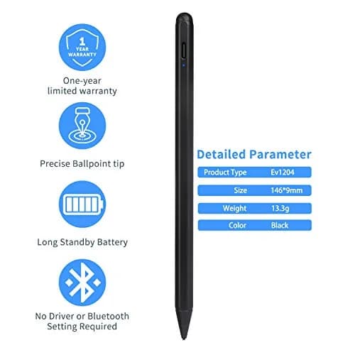 EVACH Active Stylus Pen for HP Envy X360 Convertible 15.6" Laptop | 1.5mm Fine Tip, 20-Hour Battery thumbnail 6