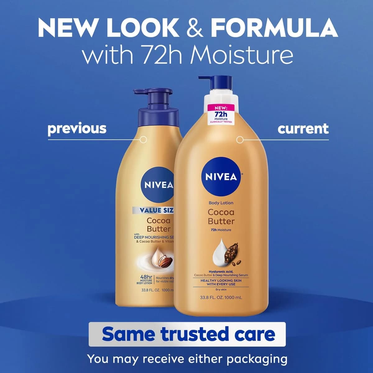 NIVEA Cocoa Butter Body Lotion for Dry Skin with Hyaluronic Acid, 998ml (33.8 Fl Oz) | 72-Hour Deep Moisture - view 2